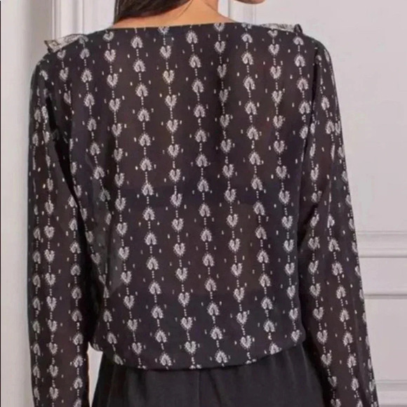 🆕Senlis Moroccan Tile Paisley Clara Ruffle Top S🆕 - Picture 2 of 14